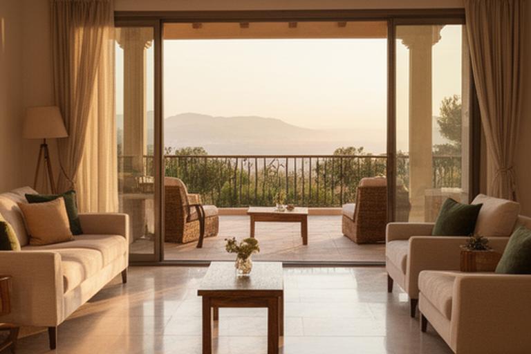 Villa in Franciacorta con terrazza e interni ordinati dopo una pulizia stagionale accurata